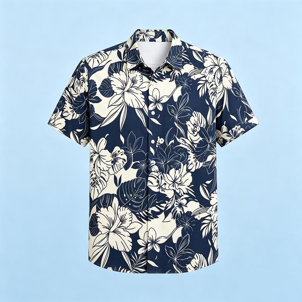 Vintage Hawaiian Floral Shirt - Vintage Bitki Çiçek Baskılı Hawaii Gömleği
