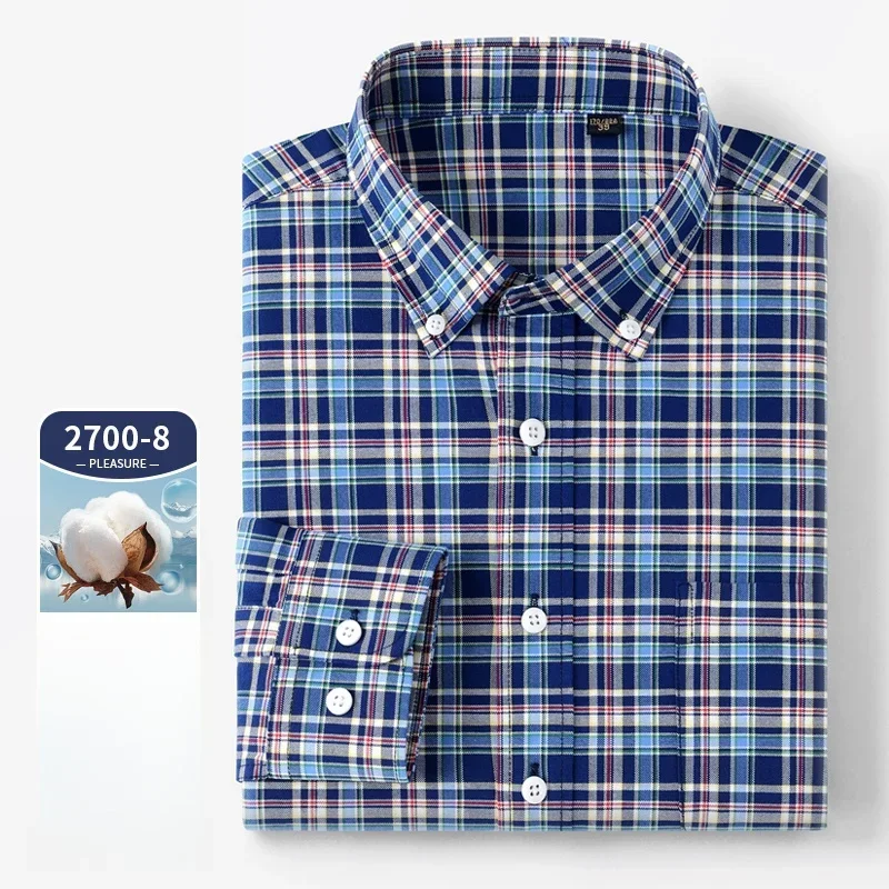 Oxford Cotton Casual Shirt Business - Erkekler için yüksek Kaliteli Uzun kollu