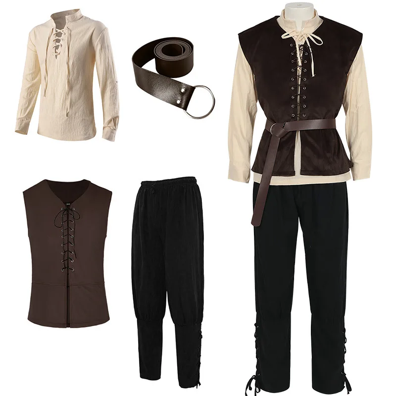 Medieval Gothic Lace Up Pirate Shirt - Ortaçağ Gömlekleri Gotik Steampunk Viktorya Dönemi