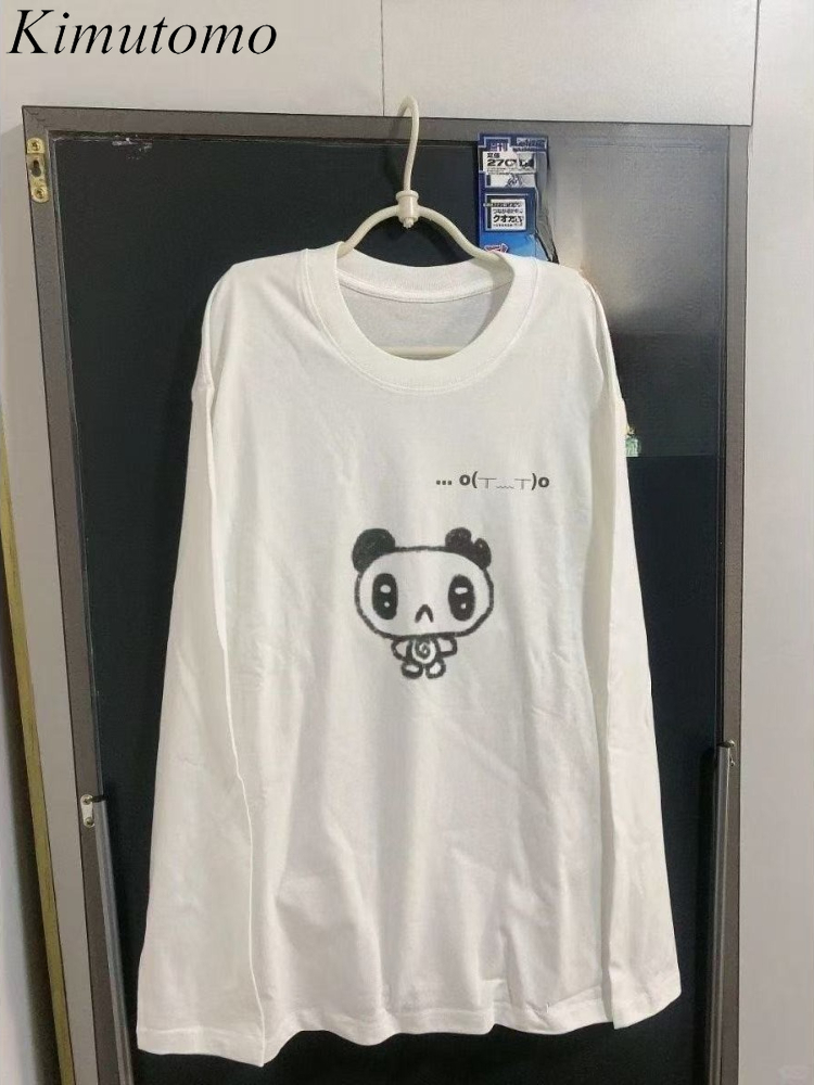 T-Shirts - Kimutomo T Shirt Kadın Karikatür Baskılı