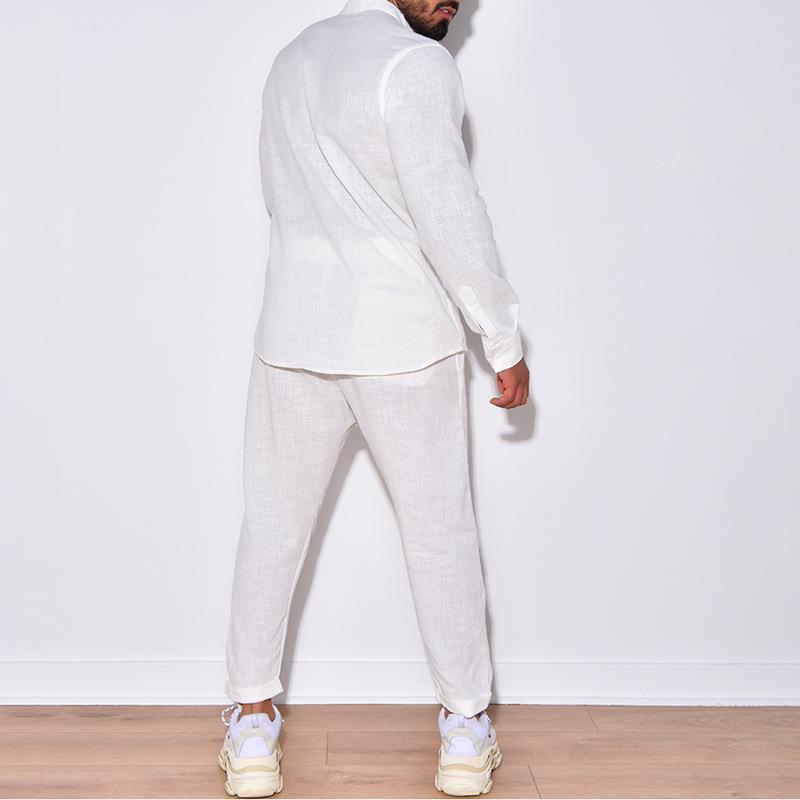 Erkek setleri keten bahar sonb - Mens Linen Shirt Long Sleeve incelemesi ve fiyatı