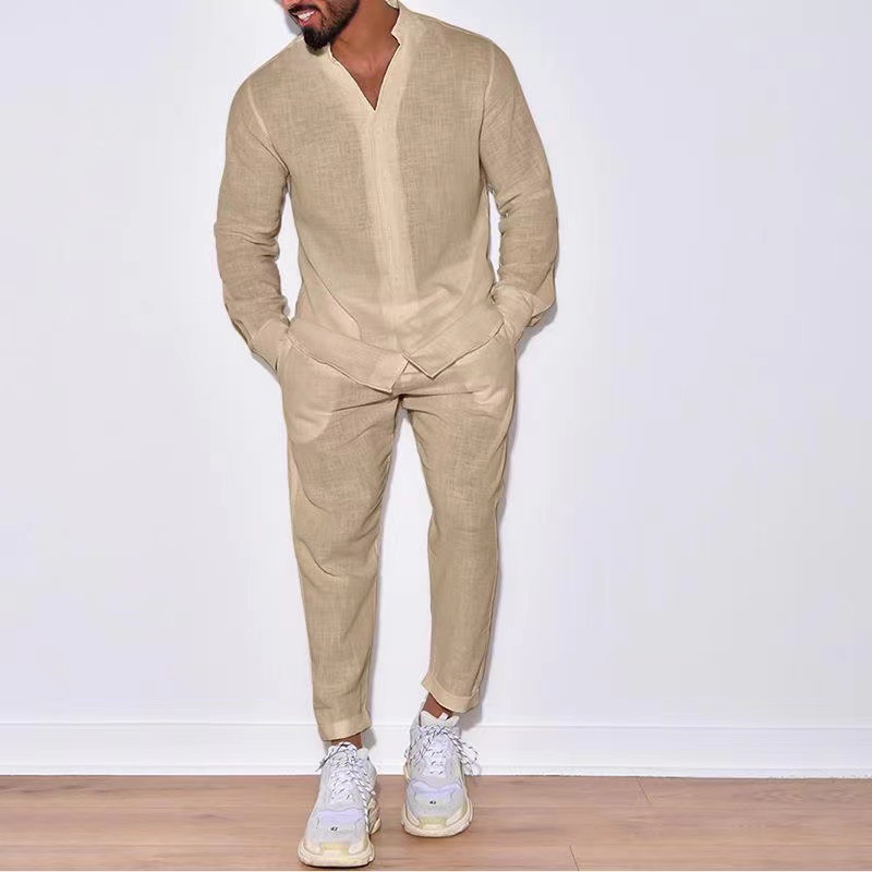 Erkek setleri keten bahar sonb - Mens Linen Shirt Long Sleeve incelemesi ve fiyatı