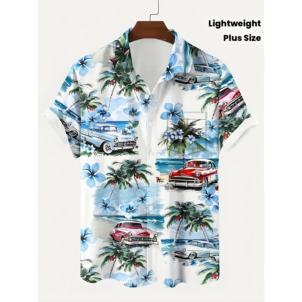 Erkekler Vintage Klasik Araba  - Vintage Hawaiian Floral Shirt incelemesi ve fiyatı