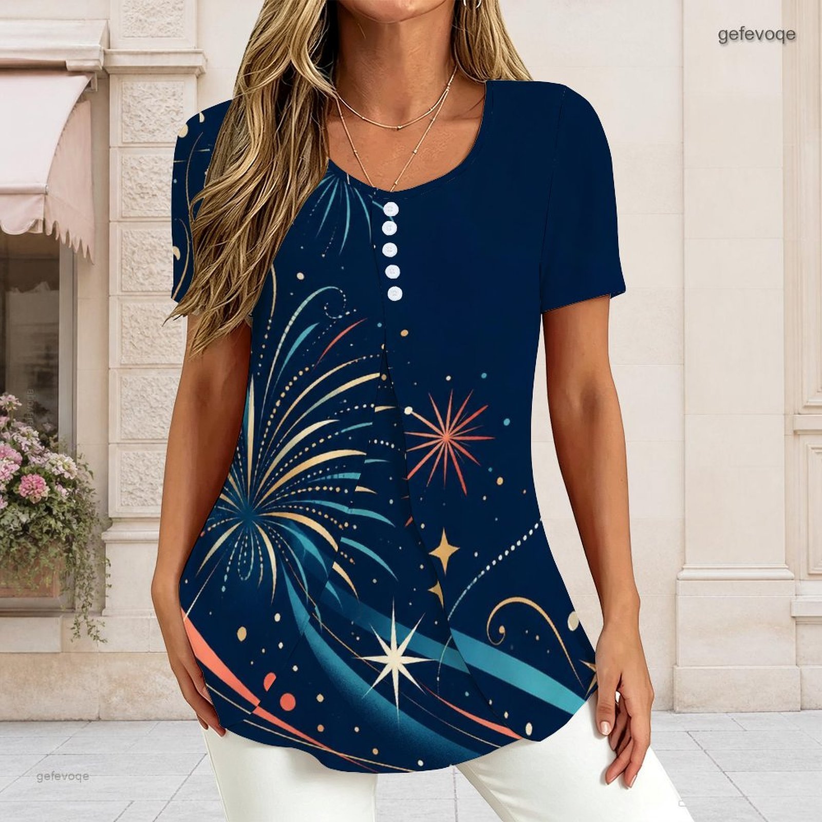 Kadın V Yaka Kısa Kollu Tişört - T-Shirts incelemesi ve fiyatı