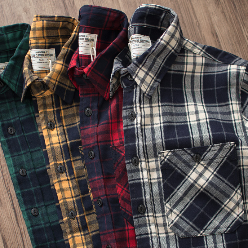 Sonbahar Yeni Amerikan Retro 3 - Flannel Plaid Shirt Heavy Weight incelemesi ve fiyatı
